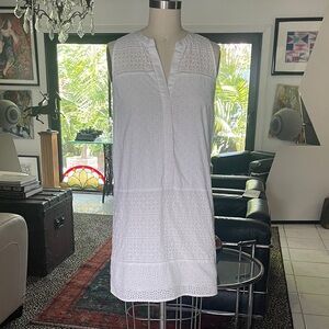 LOFT White Sleeveless Midi Dress